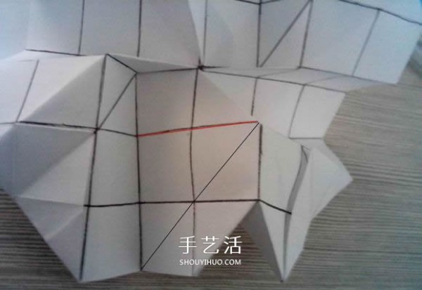 Illustration of how to fold the eight-petal Kawasaki rose, origami eight-petal Kawasaki rose