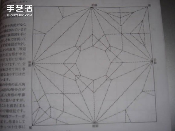 How to fold a soft-shell turtle, illustration of how to fold a three-dimensional soft-shell turtle,