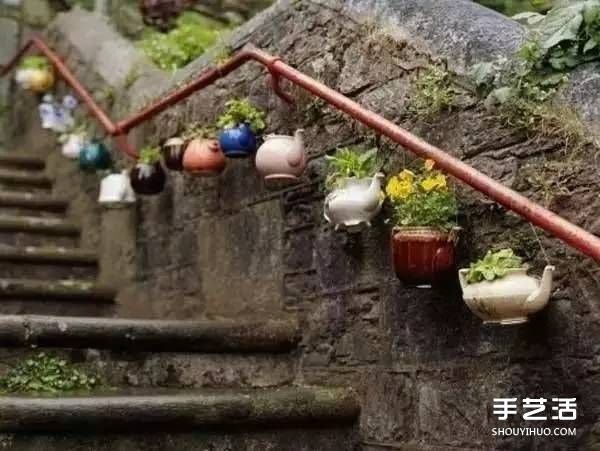 A creative collection of DIY flower pots made from waste items