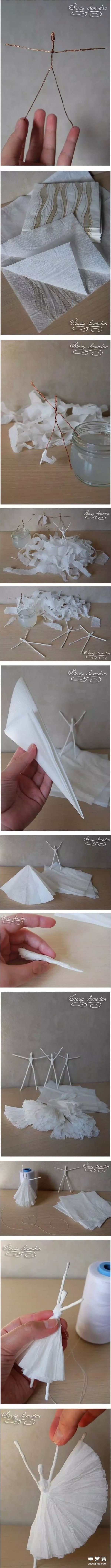 How to make origami napkins, how to make origami ballerinas