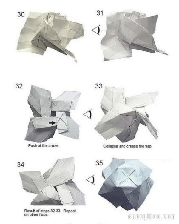 How to Fold Fuquan Roses, Fuquan Rose Folding Illustrated Tutorial