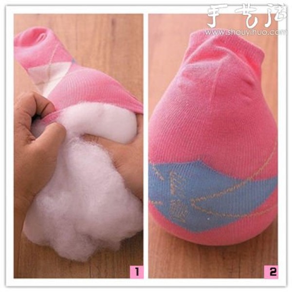 Old socks are transformed into cute lucky cats by DIY