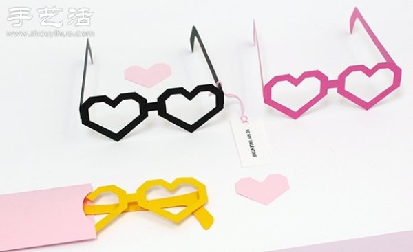 Handmade entertainment style heart-shaped glasses without lenses