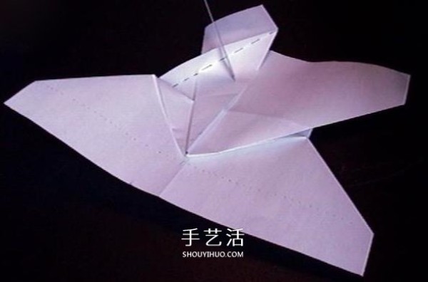 A detailed illustration of how to fold an Avengers paper plane or an origami fighter plane