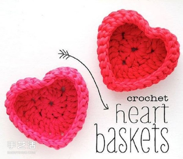 An illustrated tutorial on how to crochet a beautiful love storage basket