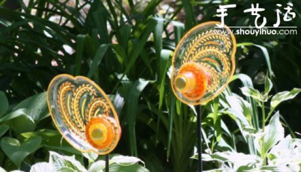 Beautiful glass flowers made from old glassware