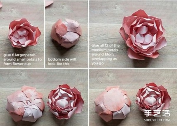 How to fold paper peony flowers and how to make cardboard peonies tutorial