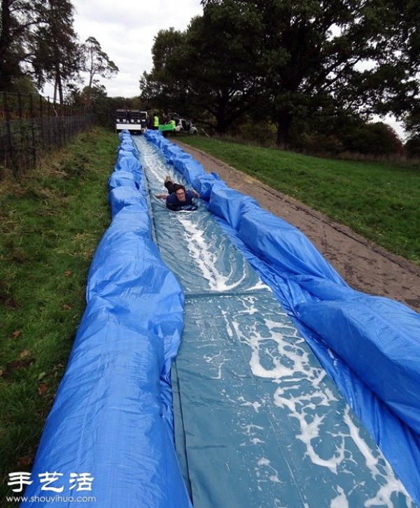 City streets DIY into water slides for commuting to and from get off work