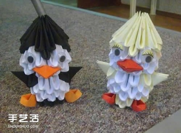 How to make a triangle duck with illustrations and illustrations for making triangle duck crafts