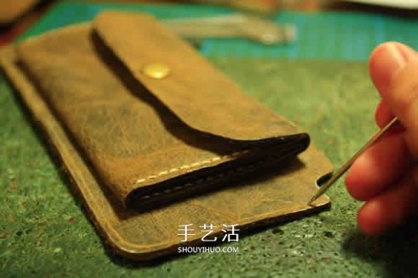 Simple long wallet making tutorial and detailed illustrations of homemade long wallet