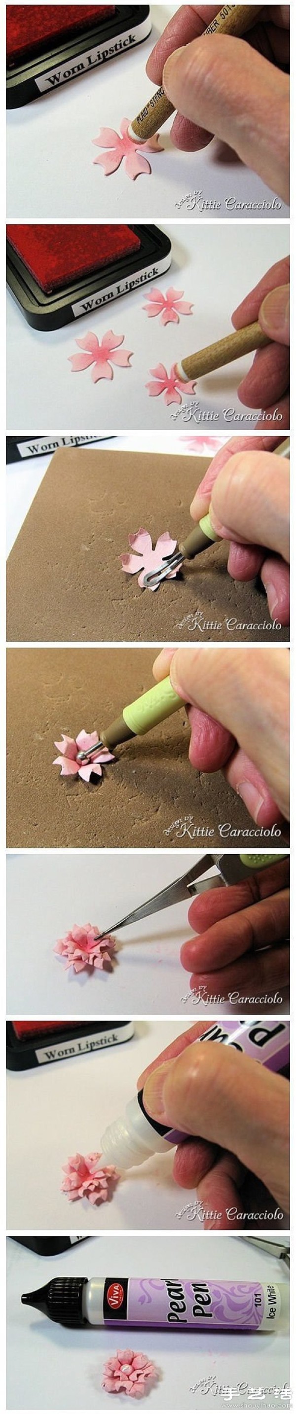 Illustrated Tutorial on Handmade Three-dimensional Flower Decorative Paintings from Hard Paper