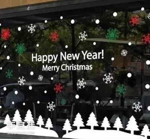 Kindergarten environment creation pictures Christmas window stickers