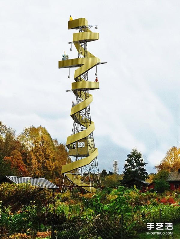 The second spring of abandoned electric towers is transformed into a park overlooking the high observation deck