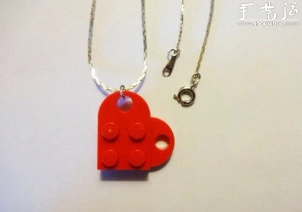 Lego brick creative DIY heart-shaped necklace pendant tutorial