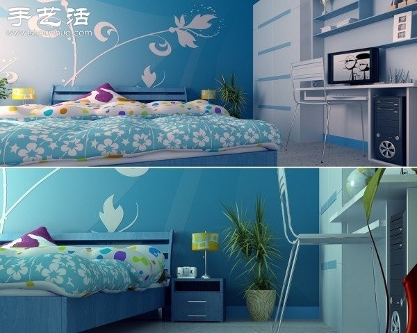 Large space childrens room decoration design renderings