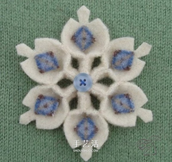 A collection of 18 kinds of non-woven snowflakes with pictures and handmade fabrics to make snowflakes