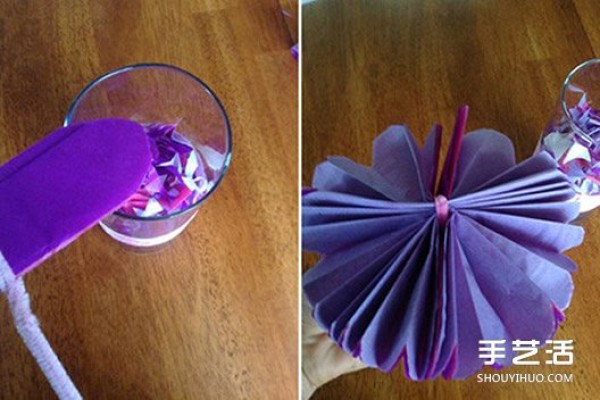 How to make handmade paper flowers, illustrated with step-by-step instructions for folding multi-layered paper flowers