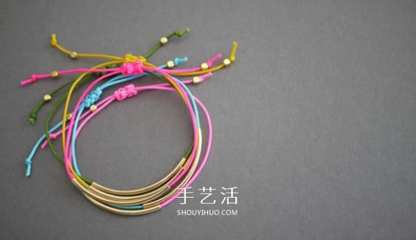 Simple and beautiful bracelet weaving method and golden tube bead bracelet weaving diagram