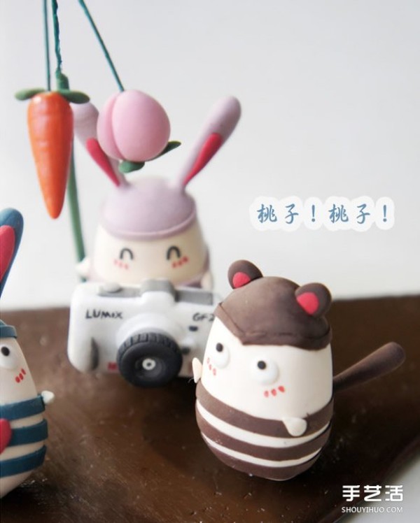 Jailbreak Rabbits soft pottery DIY work, cute handmade clay rabbit pictures