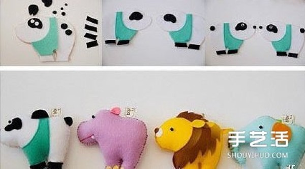 Simple fabric crafts: Illustrations of how to make cute animals