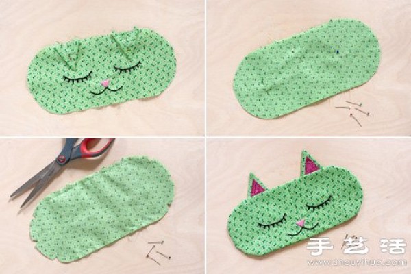 Non-woven fabric DIY to make a soothing and nourishing cat-faced aromatherapy pillow