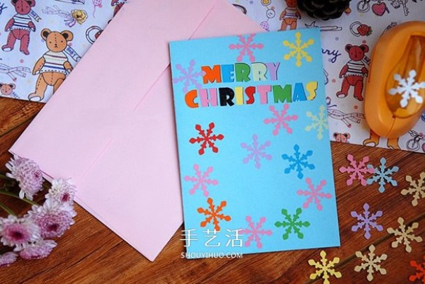 DIY Christmas card making tutorial and feel the little beauty of flowing colors