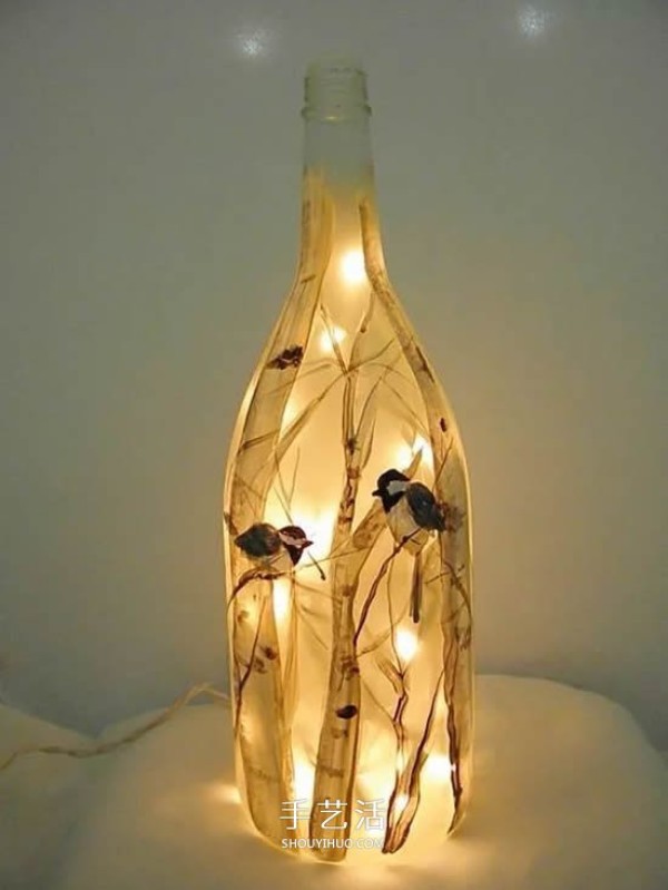 Creative handmade pictures of painted wine bottles, acrylic hand-painted glass bottles DIY