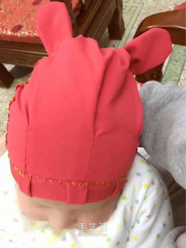 How to make a non-woven baby hat and make a handmade fabric rabbit hat