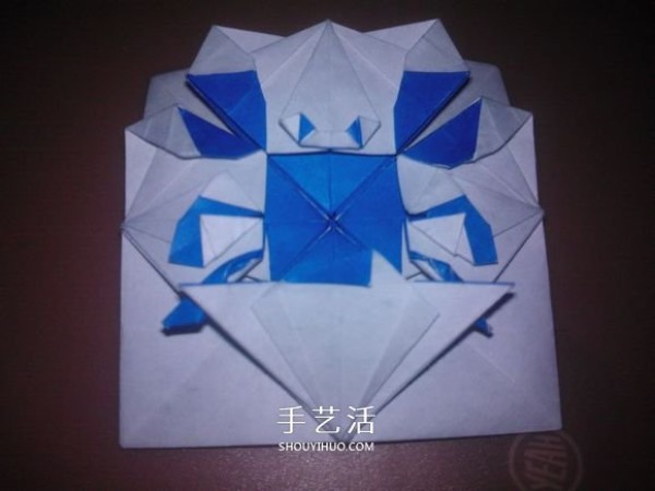 How to fold a flat crab with a diagram that looks like a small crab origami