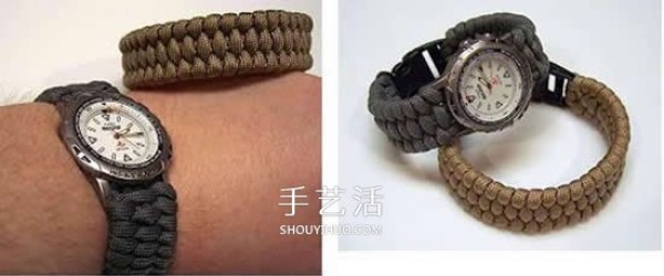 The weaving method of paracord watch strap and the illustration of weaving the watch strap with paracord