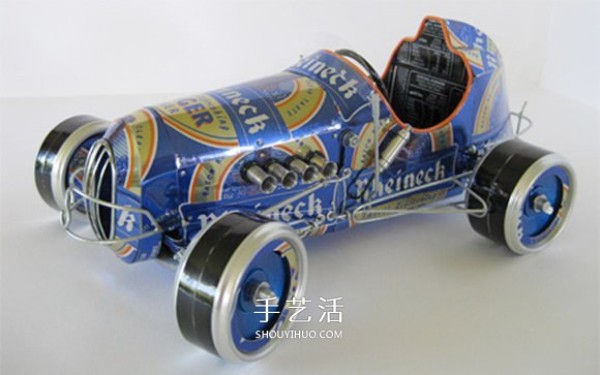 Can-pop car model making pictures, can-pop cans as vehicle model works