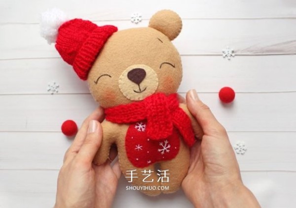 DIY illustrations of making super cute bear puppets with non-woven New Year bears