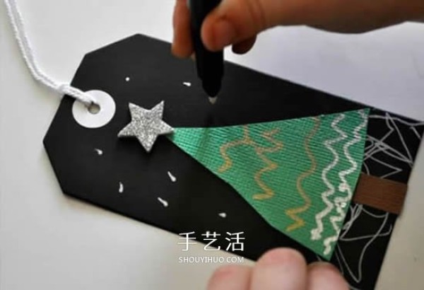 Christmas gift decoration label DIY, beautiful Christmas tree label production