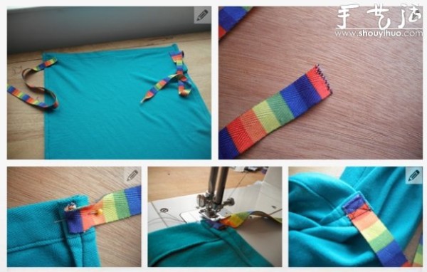 Tutorial on how to make a T-shirt into an apron by hand