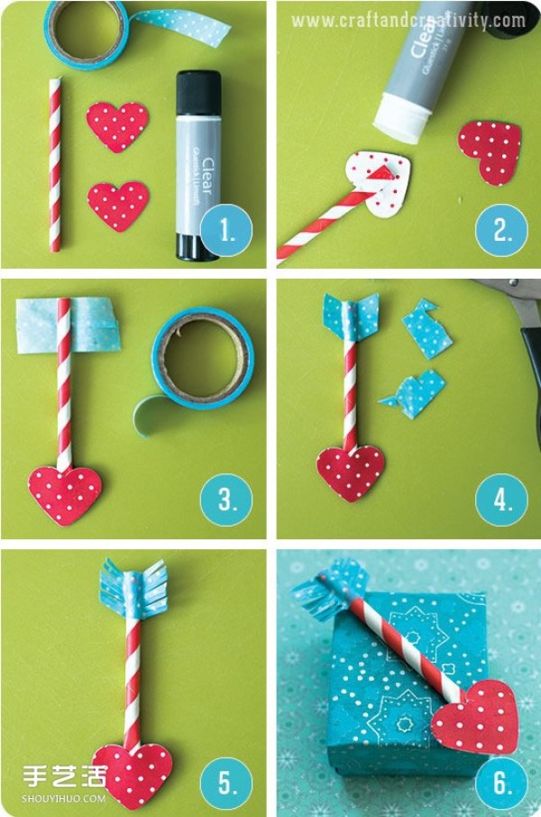 DIY gift wrapping for lovers, just make a decorative arrow~