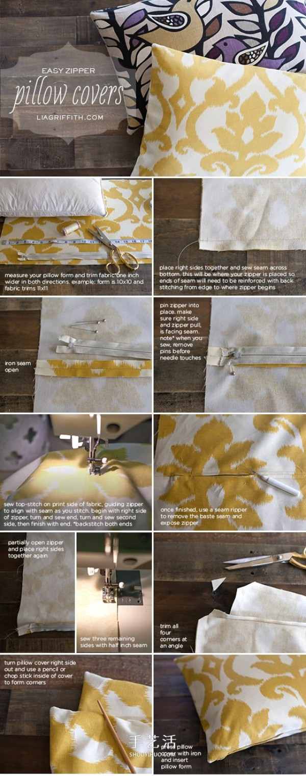 How to make a pillowcase, an illustrated tutorial on how to make a pillowcase by hand