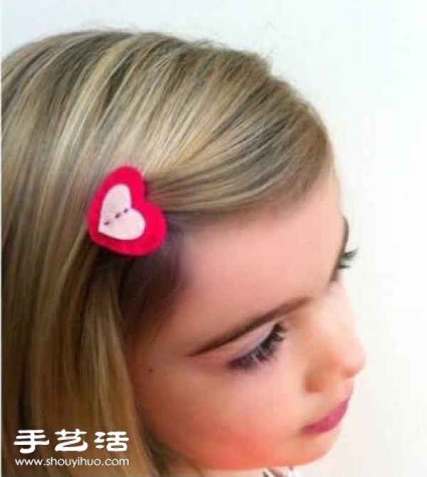 Non-woven sweet heart-shaped hairpin handmade illustrated tutorial