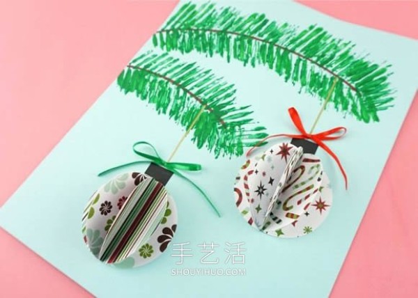 Tutorial on how to make three-dimensional Christmas ball paintings for young children by hand