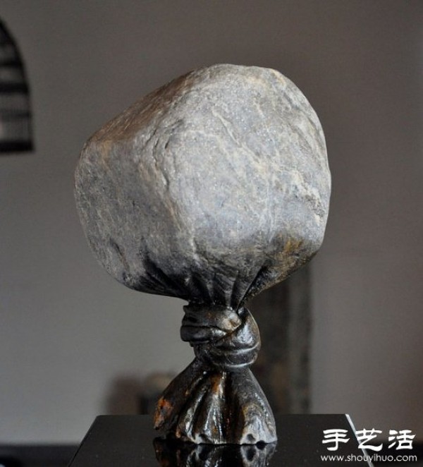 Strange stone sculptures closely integrated with life