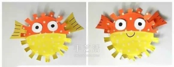 How to make cartoon puffer fish on kindergarten handmade puffer fish dinner plates