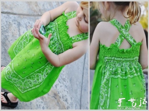 DIY shawl transformation of childrens suspender skirt