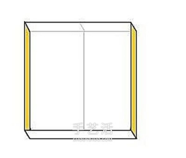 How to fold a square box by hand, square carton origami illustration