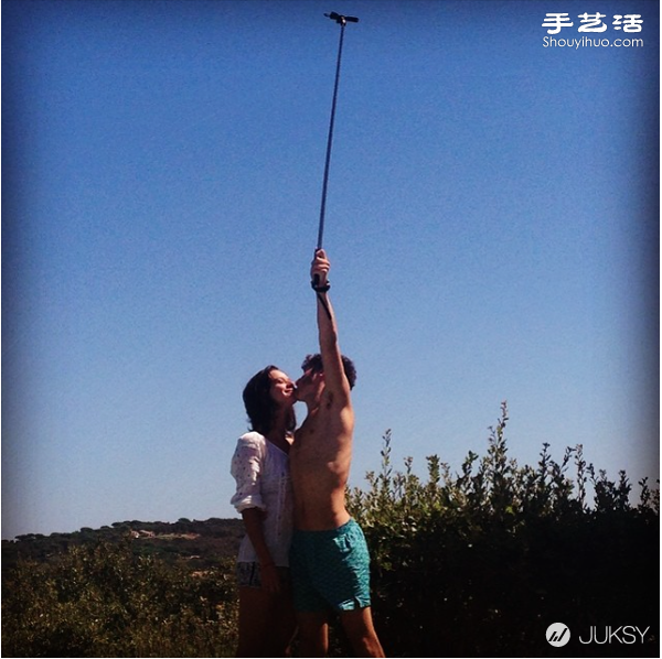 Everyone has a selfie stick, he needs to use it all the time! 