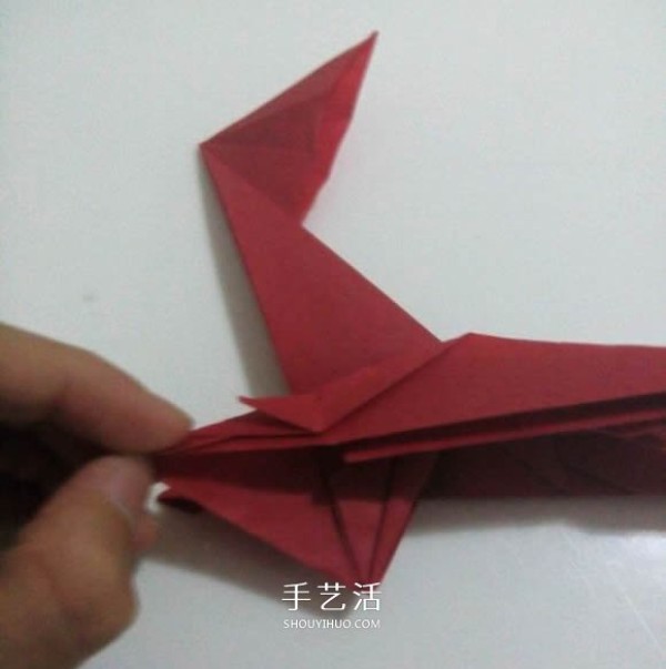 The process of folding the auspicious beast Kirin, the illustrated process of folding the Origami Tetsushi Kamiyas Kirin