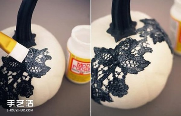 Halloween lace pumpkin making, simple Halloween pumpkin decoration DIY