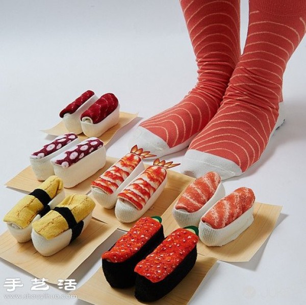 Creative sashimi sushi socks invented by Japanese people