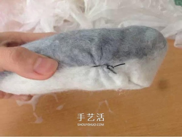 Wool felt shark key bag DIY wool felt key bag making method