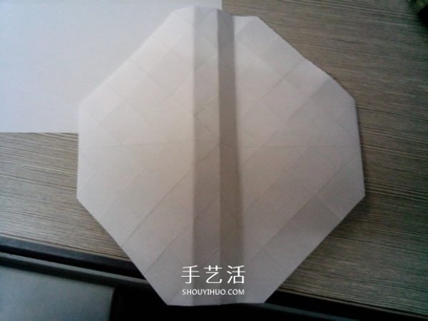 Illustration of how to fold the eight-petal Kawasaki rose, origami eight-petal Kawasaki rose