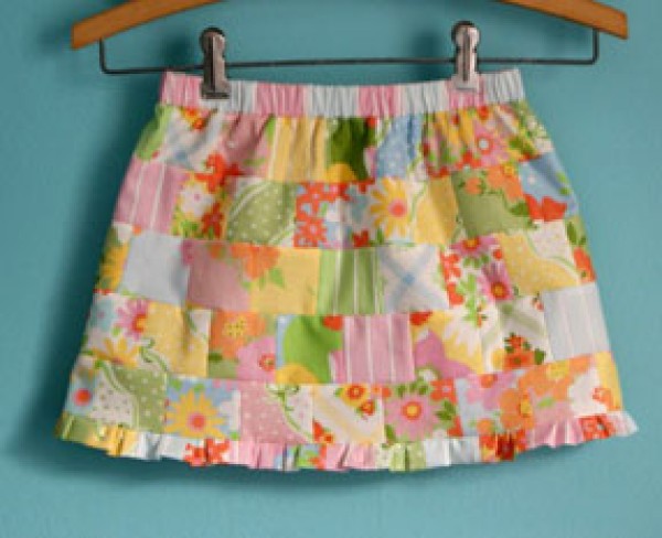 Make a cute little skirt with patchwork