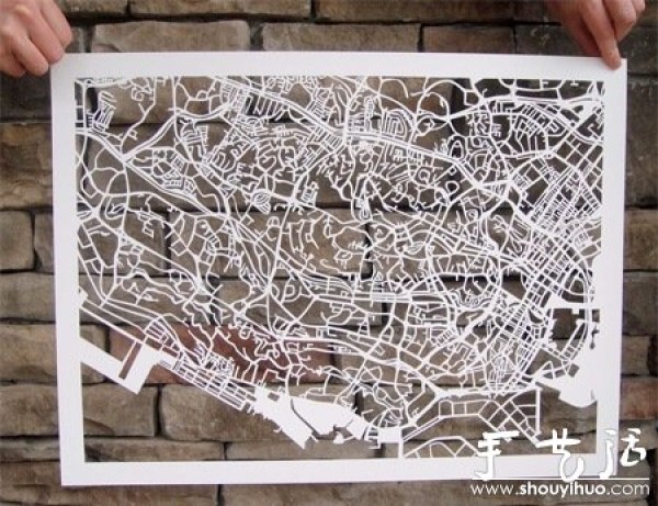 Map paper-cut art